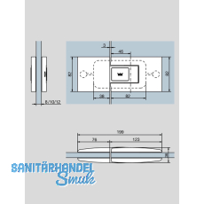 Pendeltrbeschlag Tensor Glas-Glas, Feststellpunkt 90,Aluminium silber eloxiert