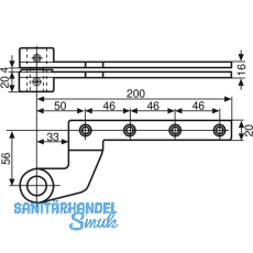 Zapfenband DORMA 7411 K/56 f. stumpfe Holztren m. Trhebel, Stahl verzinkt