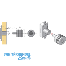 HETTICH PRESTIGE 2000 Zyl.-Drehgriff Typ 471 N, links, 33, matt