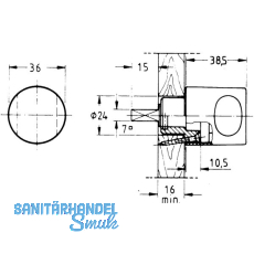 JuNie 3513 ASS Drehgriff drehbar, nicht sperrbar, Zamak