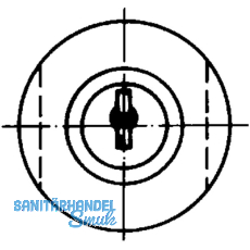 HEKNA MINI METALL SYSTEM 24 Zylinder Drehknopf links, Zamak matt