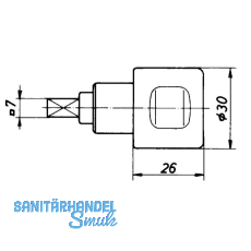 HEKNA MINI METALL SYSTEM 24 Drehknopf, nicht sperrbar