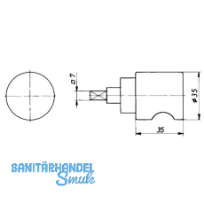HEKNA ERGO-LINE SYSTEM 30 Drehknopf Metall nicht sperrbar, Zamak matt