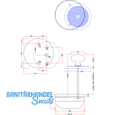 SOLIDO Drehknopfglocke  65 mm, Trstrke max. 56 mm, Stahl vernickelt