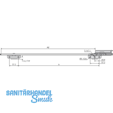ACCURIDE 1321 Beschlgegrt., Lnge 608 mm, Stahl schwarz chromatiert