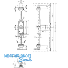 HEKNA 321 Drehstangenschloss fr Rahmentren rechts, Zamak