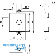 JuNie ASS 7781 Zylinder-Drehstangenschloss Dornma 30 mm, Zamak