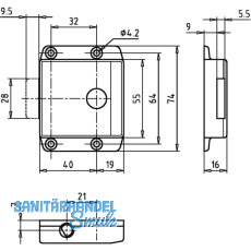 JuNie ASS 7781 Zylinder-Drehstangenschloss Dornma 40 mm, Zamak