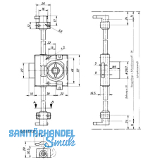 HEKNA OBJEKT UNIVERSAL SYSTEM 30 Drehstangenschloss Dornma 38 mm