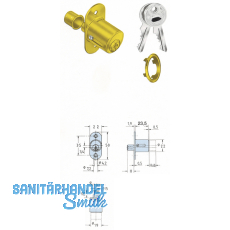 JuNie 2960 Zylinder-Druckschloss verschiedensperrend, Zylinder Messing poliert