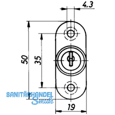 HEKNA 513 Zylinder-Druckschloss, L 24 mm, Zamak