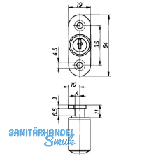 HEKNA 514 Zylinder-Druck-Drehschloss, L 27 mm, Zamak
