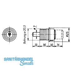 HEKNA 527 Zylinder-Druckschloss, L 10 mm, Gehuse Kunststoff schwarz