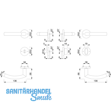 HOPPE Drckergt. ALTA - auf Ros. PZ, TS 39 - 47 Edelstahl