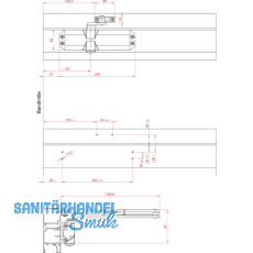 Trschlieer TS 10, EN 2,3,4 mit Gestnge, ohne Feststellung silber RAL 9006