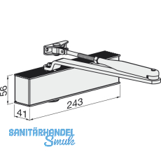 Trschlieer TS 20, EN 2/3/5 mit Gestnge mit Feststellung, silber RAL 9006