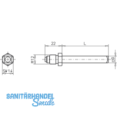 Wechselstift fr ECO Stangengriff, 110 mm, VK 9 mm, Stahl verzinkt