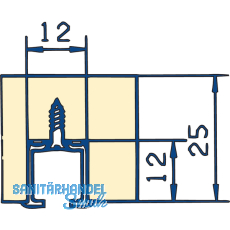 HAWA CLIPO Einfach- Laufschiene Alu, gelocht, L - 2500mm