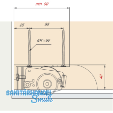 EKU DIVIDO 100 Bodenfhrung, 65 x 37 mm