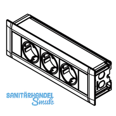 Einbau Steckdosenleiste EVOline Frame Dock Small 3xSchukosteckdose