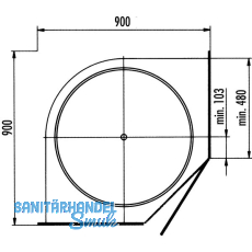 NINKA ProArc Drehboden Vollkreis,  710 mm, KB 900 mm, Polystyrol alugrau