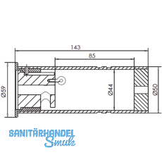 Rohrtresor klein econ 78 ohne Maueranker, Rohr  50 mm, Lnge 143 mm, Aluminium