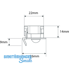 Einbauleuchte Miska Sensor 3,2 Watt, neutralwei L 372mm alu