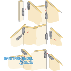 HETTICH Einhngebeschlag, MultiClip, KS Thermoplast schwarz, 46080