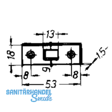 Schlieblech fr Einlegstangen gerade, 53 x 18 mm, Stahl verzinkt