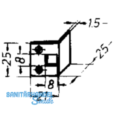 Schlieblech fr Einlegstangen gekrpft, 21 x 25 mm, Stahl verzinkt