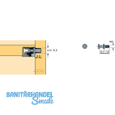HETTICH VB 35/36 Einschraubdbel+M4 x 7,8 Gewinde, Spannma 6.7