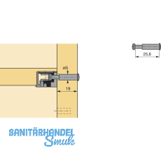 HETTICH VB 35/36 Enddbel fr Seitenwand, Bohr 5, Spannma 22.8, Plattenst. 16