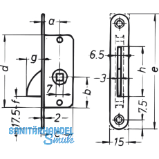 Einstemmzunge mit Schlieblech, DM 15 mm, rund, Stahl verzinkt