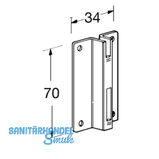 Classic Einzelhalterung 10005, 34x70, Stahl, wei-alu (RAL 9006)