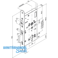 Elektro-Sicherheitsschloss EL 560, DM 55, Stulp 20 x 235 mm, Edelstahl