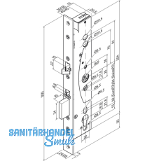 Elektro-Sicherheitsschloss EL 460, DM 35, Stulp 24 x 300 mm, Edelstahl