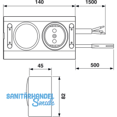 Energie-Box 2 230 V, mit Schalter und 1 Steckdose