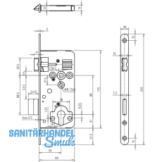 Einstemmschloss GEGE ergo PZ, DM 50, Stahl verzinkt silberfrbig