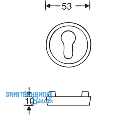 FSB SH-Zylinderrosette 73 7393,  62 mm, Hhe 15 mm, Edelstahl feinmatt