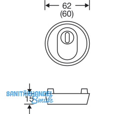 FSB SH-Zylinderrosette 73 7393,  62 mm, Hhe 15 mm, Edelstahl feinmatt