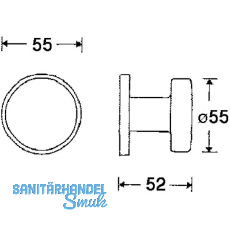 FSB Trknopf 23 0829 - auf Ros.,  50 mm fest 55 mm, silber elox.