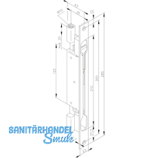 Doppeltrriegel Hub 20, 285 x 22 x 3 mm, Stahl verzinkt