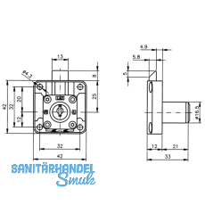 HEKNA 207 Zylinder-Fallenschloss Lade, Dornma 25 mm, Zamak