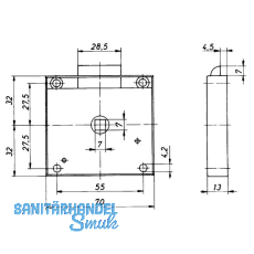 HEKNA 920 Zylinder-Fallenschloss Dornma 32 mm