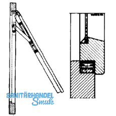 Fensterfeststeller verdeckt liegend, m. Einhngeplatte, Stahl gelb passiviert