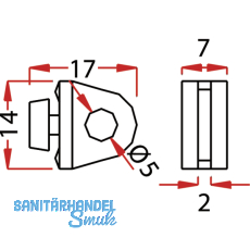 Alufa-Feststeller fr Liftschleuse, Kunststoff wei