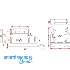Fhrungsleistenset fr Sockellade Lnge 470 mm, Aluminium