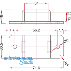 Stangenschlaufe zu Falttortreibriegel, Stange 30 X 10 mm, Stahl verzinkt