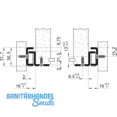 FULTERER FR 206 Rollschubfhrung - Teilauszug, Lnge 1000 mm, KB verzinkt