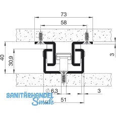 FULTERER FR 505 T Trblatt-Zeigewandauszug, Lnge 995 mm, KB schwarz
